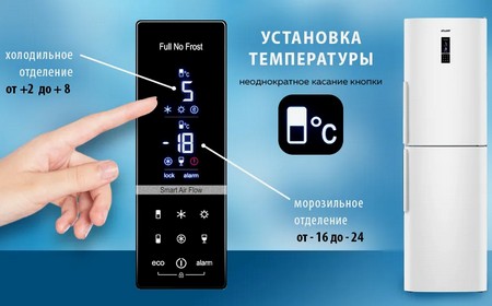 Установка двухкамерного холодильника