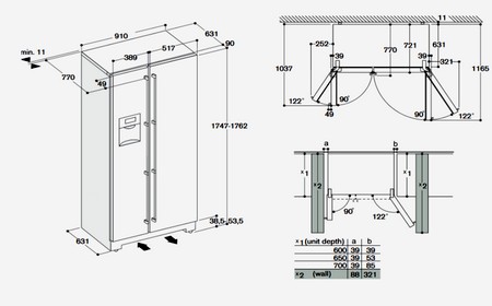 Установка холодильника Side-by-Side